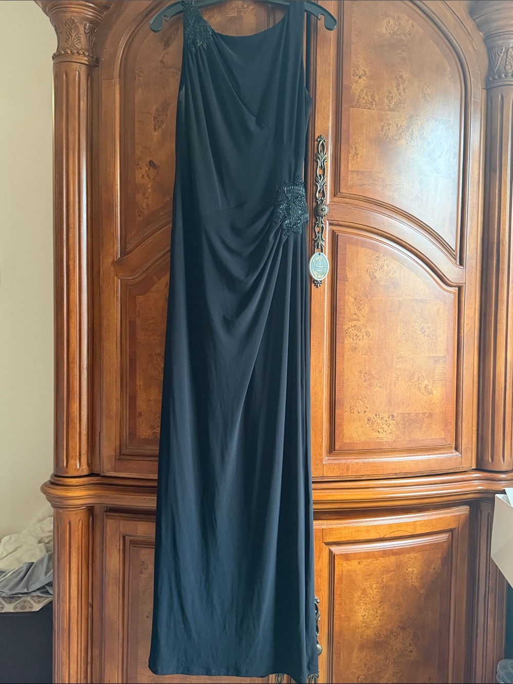 Lauren Ralph Lauren Black Maxi Dress with Embellished Detail